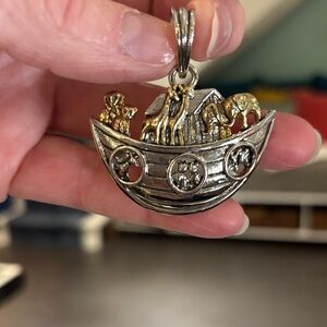 Noah's Ark Animal Pendant - Two-Tone Silver & Gold